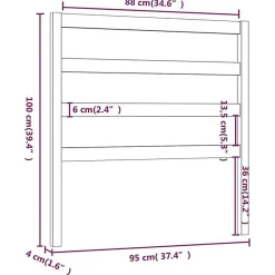 Tête de lit Blanc 95x4x100 cm Bois massif de pin822233><noscript><img width=