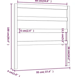 Tête de lit Blanc 95x4x100 cm Bois massif de pin822233><noscript><img width=