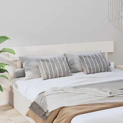 Tête de lit Blanc 204x3x81 cm Bois massif de pin 819091><noscript><img width=