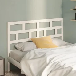 Tête de lit Blanc, 166x4x100 cm Bois massif de pin><noscript><img width=