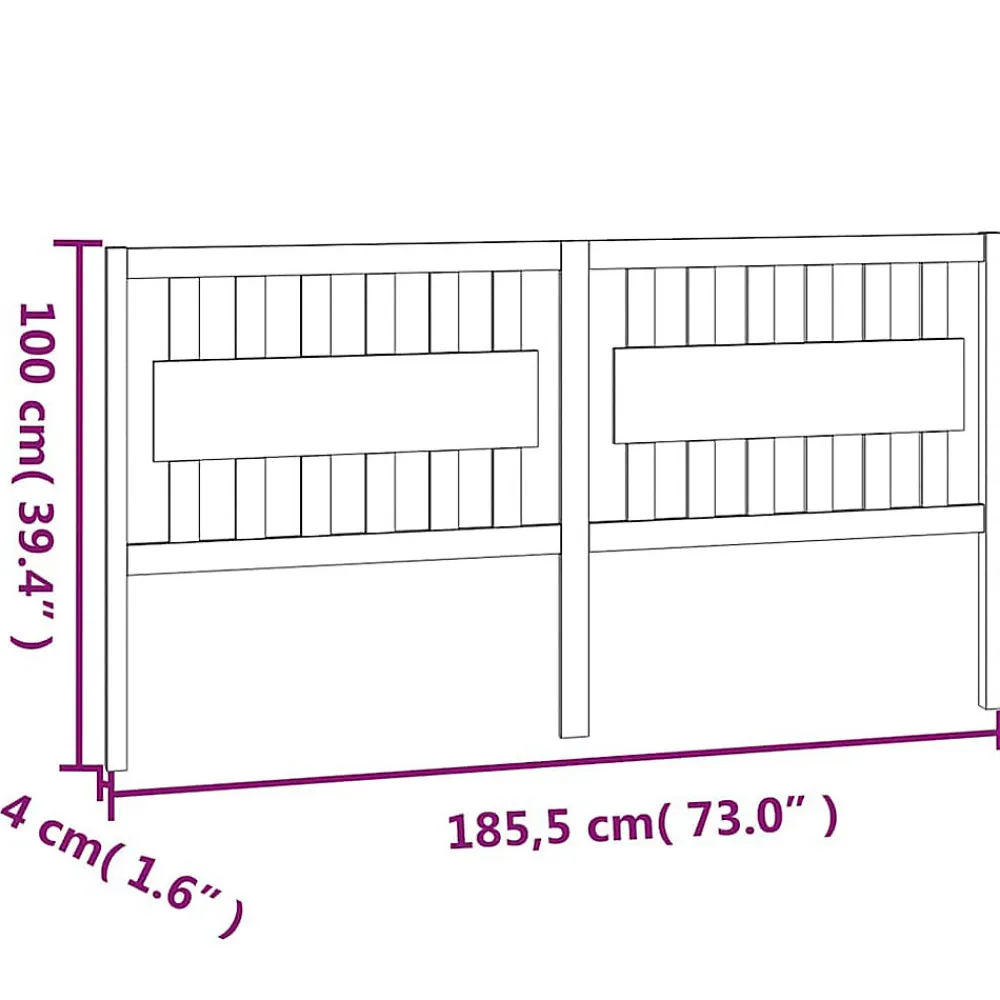 Tête de lit Blanc 185,5x4x100 cm Bois massif de pin 818586>Vidaxl Hot