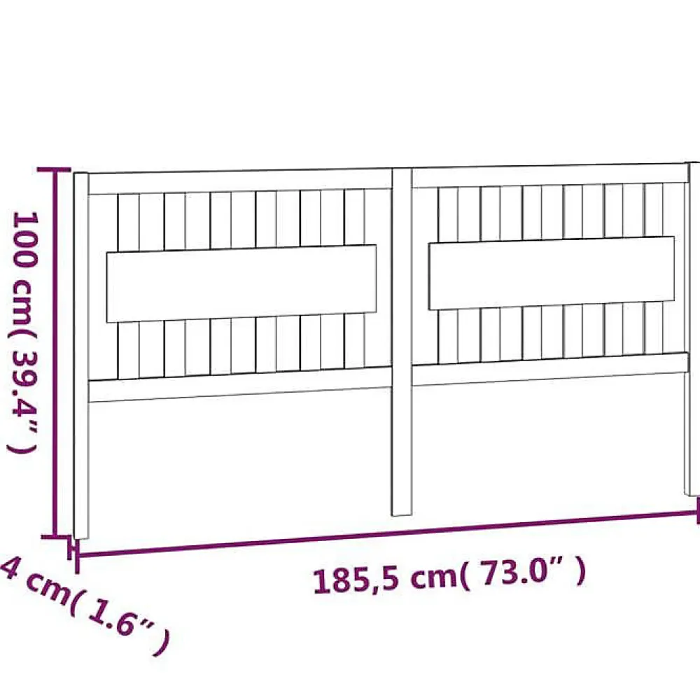 Tête de lit Blanc 185,5x4x100 cm Bois massif de pin 818586>Vidaxl Hot
