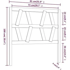 Tête de lit Gris 81x4x100 cm Bois massif de pin 818597><noscript><img width=