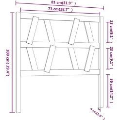 Tête de lit Gris 81x4x100 cm Bois massif de pin 818597><noscript><img width=