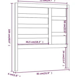 Vidaxl Tête de lit Gris 81x4x104 cm Bois massif de pin 818117* Tête De Lit