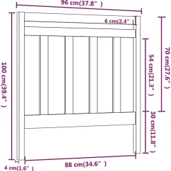 Tête de lit Gris 96x4x100 cm Bois massif de pin 817772><noscript><img width=