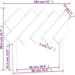 Tête de lit Gris 104x3x80,5 cm Bois massif de pin 819207><noscript><img width=