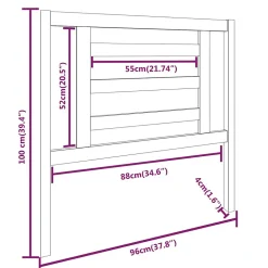 Tête de lit Gris 96x4x100 cm Bois massif de pin 818802><noscript><img width=