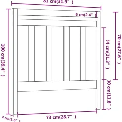 Tête de lit Gris 81x4x100 cm Bois massif de pin 817767><noscript><img width=
