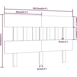 Tête de lit Gris 163,5x3x81 cm Bois massif de pin 819132><noscript><img width=