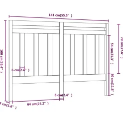 Tête de lit Gris 141x4x100 cm Bois massif de pin 817787><noscript><img width=