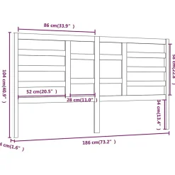 Tête de lit Gris 186x4x104 cm Bois massif de pin 818157><noscript><img width=