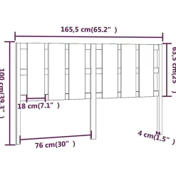Vidaxl Tête de lit Gris 165,5x4x100 cm Bois massif de pin 818002* Tête De Lit