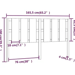 Vidaxl Tête de lit Gris 165,5x4x100 cm Bois massif de pin 818002* Tête De Lit