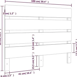 Tête de lit Marron miel 100x3x80 cm Bois massif de pin821335><noscript><img width=