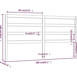 Vidaxl Tête de lit Marron miel 206x4x100 cm Bois massif de pin 817663* Tête De Lit