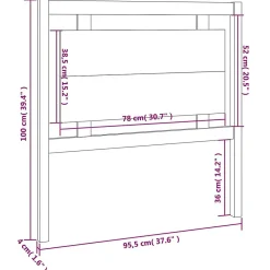 Tête de lit Marron miel 95,5x4x100 cm Bois massif de pin 817923><noscript><img width=