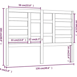 Tête de lit Marron miel 126x4x104 cm Bois massif de pin 818133><noscript><img width=