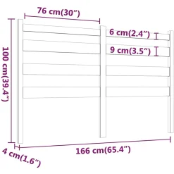 Tête de lit Marron miel 166x4x100 cm Bois massif de pin 818433><noscript><img width=