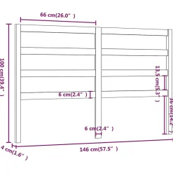 Tête de lit Marron miel 146x4x100 cm Bois massif de pin 817643><noscript><img width=
