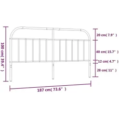 Vidaxl Tête de lit métal blanc 180 cm 353720* Tête De Lit