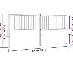 Tête de lit métal noir 193 cm 350901><noscript><img width=