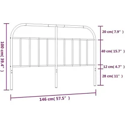 Vidaxl Tête de lit métal noir 140 cm 353668* Tête De Lit