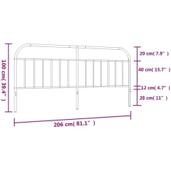 Tête de lit métal noir 200 cm 353673><noscript><img width=