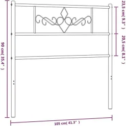 Tête de lit métal noir 100 cm 355296><noscript><img width=
