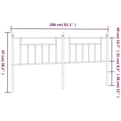 Tête de lit métal noir 200 cm 353575><noscript><img width=