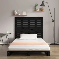 Vidaxl Tête de lit murale Noir 146x3x91,5 cm Bois massif de pin 824687* Tête De Lit
