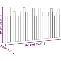 Tête de lit murale Noir 166x3x80 cm Bois massif de pin 824812><noscript><img width=