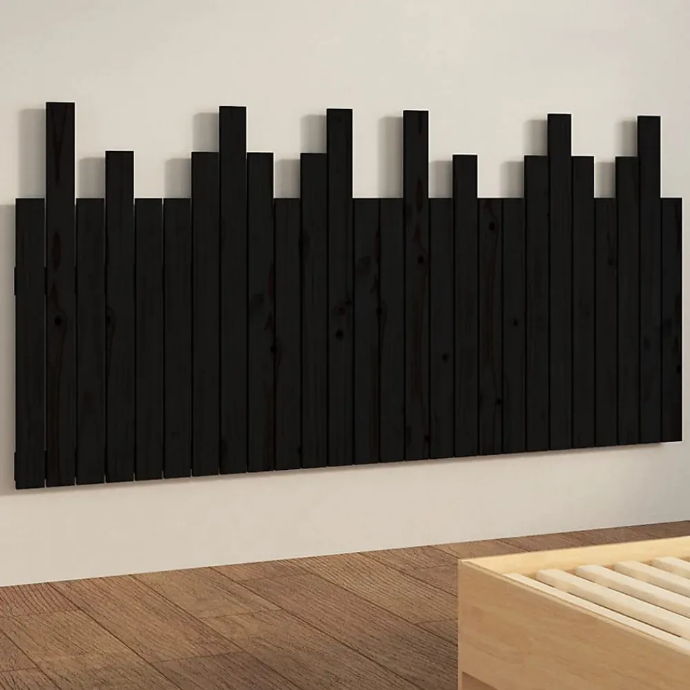 Tête de lit murale Noir 166x3x80 cm Bois massif de pin 824812>Vidaxl Discount