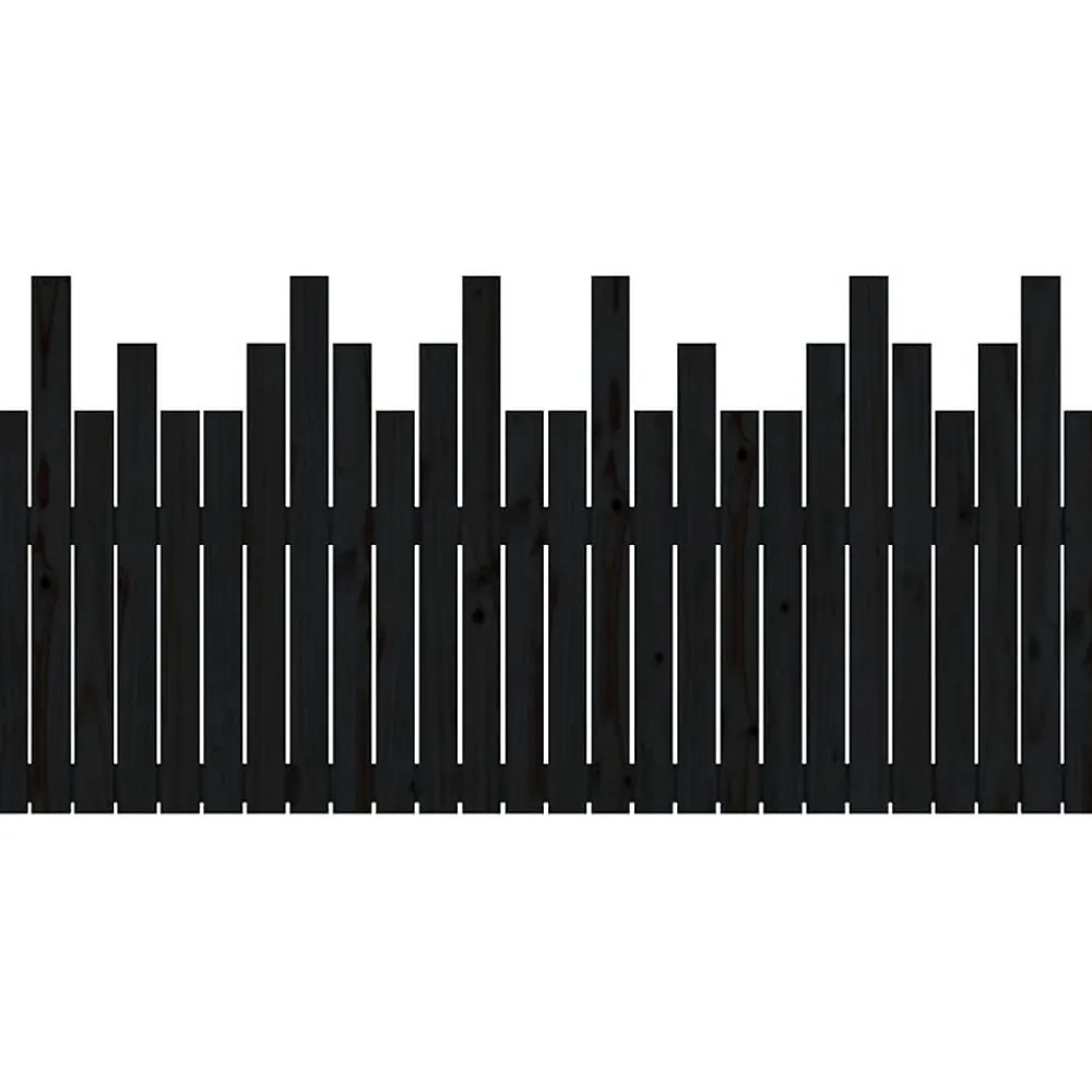 Tête de lit murale Noir 166x3x80 cm Bois massif de pin 824812>Vidaxl Discount