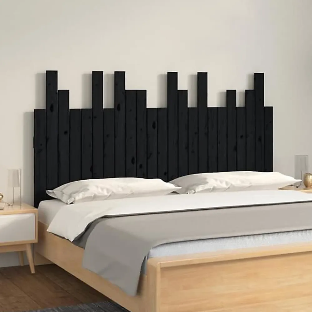 Tête de lit murale Noir 146,5x3x80 cm Bois massif de pin 824797>Vidaxl Sale