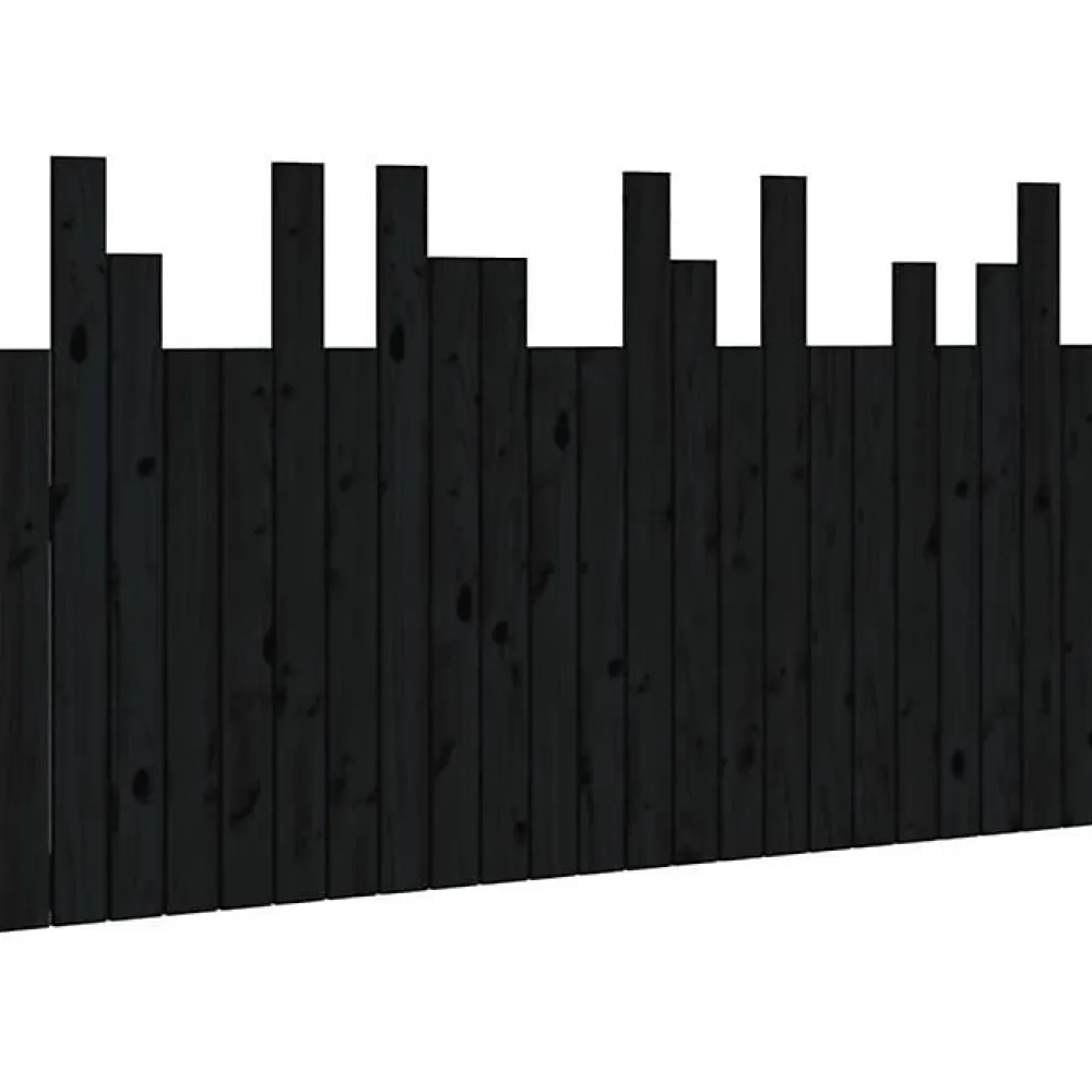 Tête de lit murale Noir 146,5x3x80 cm Bois massif de pin 824797>Vidaxl Sale