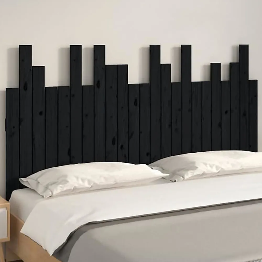 Tête de lit murale Noir 146,5x3x80 cm Bois massif de pin 824797>Vidaxl Sale