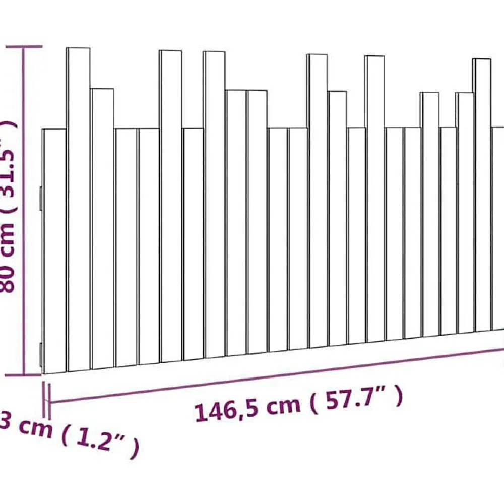 Tête de lit murale Noir 146,5x3x80 cm Bois massif de pin 824797>Vidaxl Sale