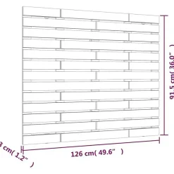 Tête de lit murale Noir 126x3x91,5 cm Bois massif de pin 824682><noscript><img width=
