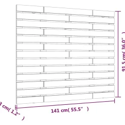 Tête de lit murale Blanc 141x3x91,5 cm Bois massif de pin 824709><noscript><img width=