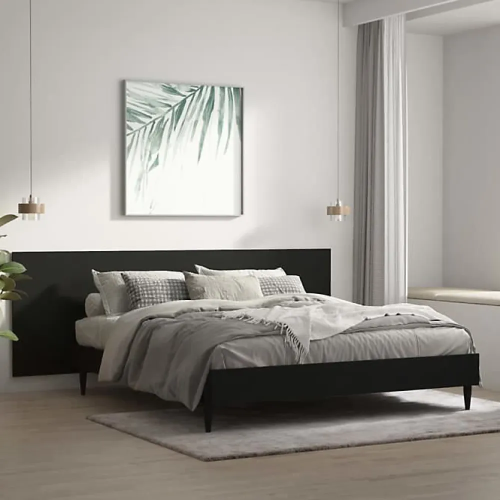 Vidaxl Tête de lit murale Noir 240x1,5x80 cm Bois d'ingénierie 811053* Tête De Lit
