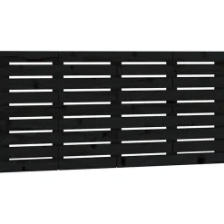 Tête de lit murale Noir 126x3x63 cm Bois massif de pin 824732>Vidaxl