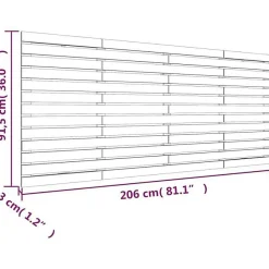 Tête de lit murale Gris 206x3x91,5 cm Bois massif de pin 824670><noscript><img width=