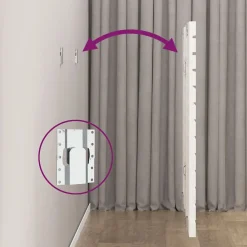 Tête de lit murale Blanc 146x3x91,5 cm Bois massif de pin 824684><noscript><img width=