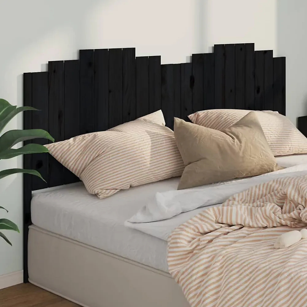 Vidaxl Tête de lit Noir 206x4x110 cm Bois massif de pin 818494* Tête De Lit