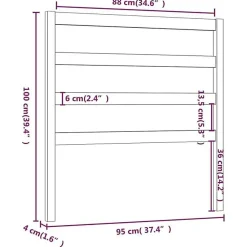 Vidaxl Tête de lit Noir 95x4x100 cm Bois massif de pin822236* Tête De Lit