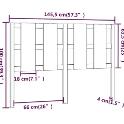 Vidaxl Tête de lit Noir 145,5x4x100 cm Bois massif de pin 817994* Tête De Lit