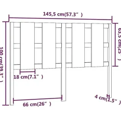Vidaxl Tête de lit Noir 145,5x4x100 cm Bois massif de pin 817994* Tête De Lit