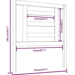 Tête de lit Noir 81x4x100 cm Bois massif de pin 818799><noscript><img width=