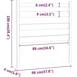 Tête de lit Noir 96x4x100 cm Bois massif de pin 818404><noscript><img width=